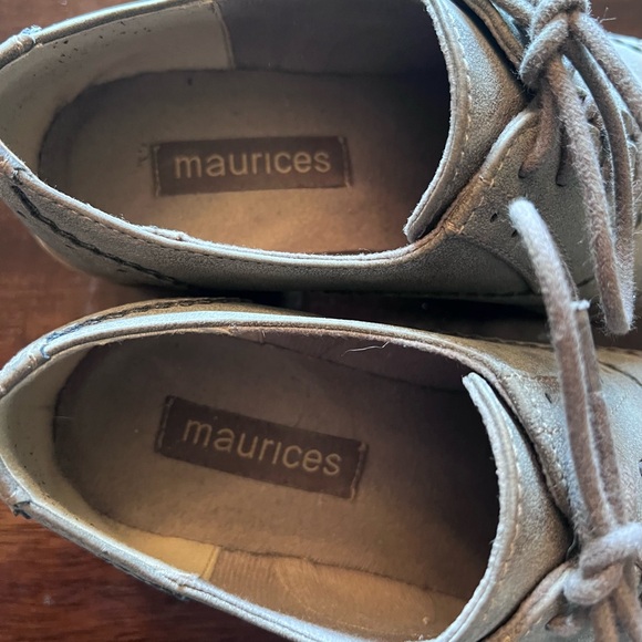 Women's Gray/Olive Oxford Shoes - Picture 4 of 6